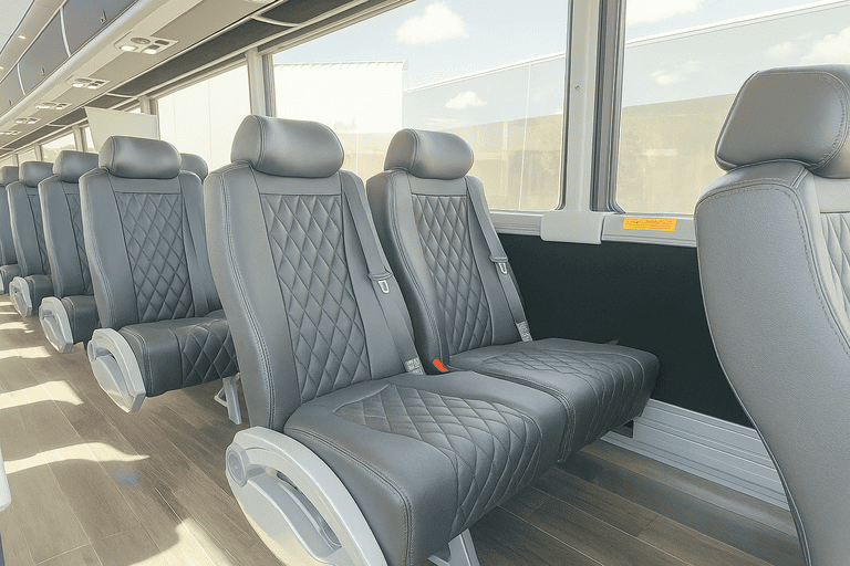 interior of Norman Coach Bus Service charter bus