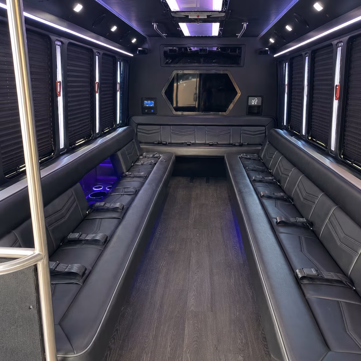 norman 18 passenger party bus interior
