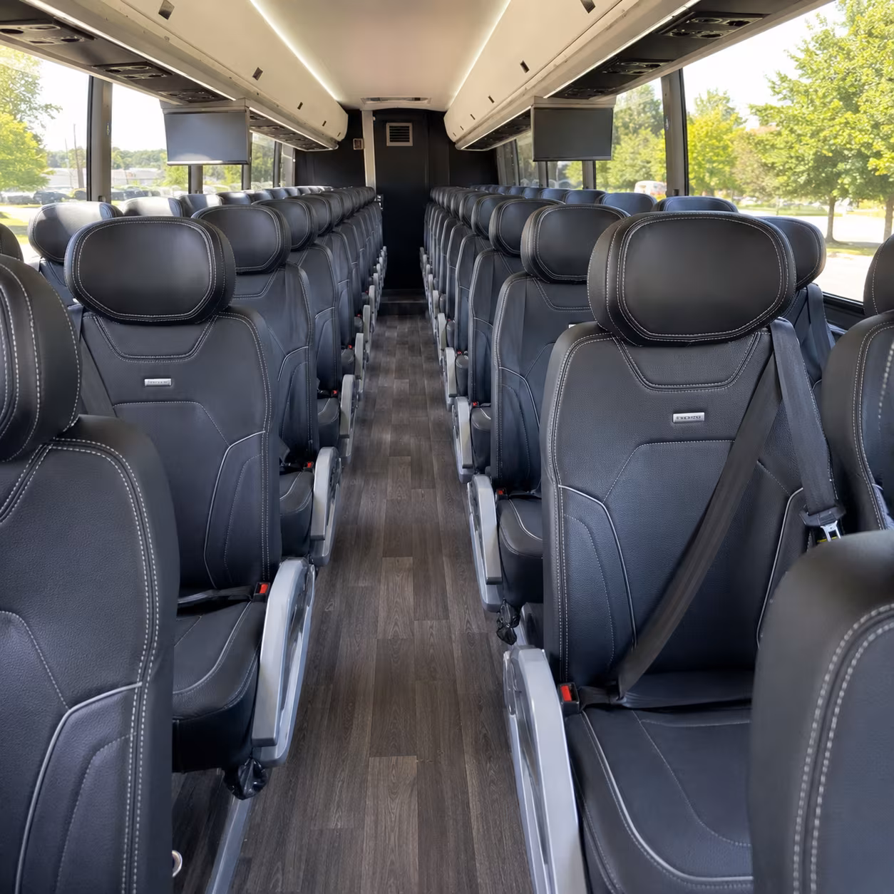 norman 56 passenger charter bus inside